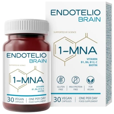 Afbeelding van Endotelio Brain 1 MNA, anti aging, optimaliseert NAD+, Ginkgo Biloba, zink, biotine, vitamine C en B complex, biohackingsupplement, geheugen, focus, stemming, 30 capsules