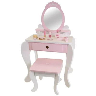 Afbeelding van Houten kaptafel Julia wit roze vanaf 3 jaar Bandits and Angels