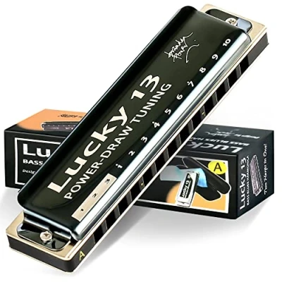 Afbeelding van East top Lucky 13 Bass Plus Blues Mondharmonica Gaten Diatonische Harp Mond Orgel Professionele Muziekinstrumenten PowerDraw Een sleutel voor Volwassenen