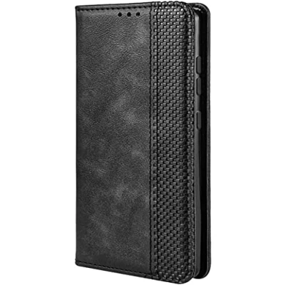 Afbeelding van TEYYOS Lederen folio hoesje voor Xiaomi 14T Pro, premium PU/TPU portemonnee hoes met kaartsleuven en geldvakken, magnetische sluiting zwart