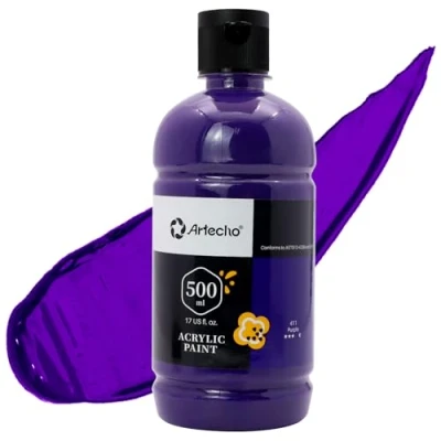 Afbeelding van Artecho Professionele Acrylverf, Paars 500ml Buizen, Kunst Ambachtelijke Verven voor Canvasschilderen, Steen, Hout, Stof, Kunstbenodigdheden Kunstenaars