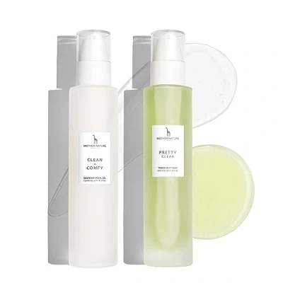 Afbeelding van Gezichtsreinigingsset met Biologische Aloë Vera &amp; Hyaluronzuur NATURAL Cosmetics VEGAN by Mother Nature 150 ml Wasgel Gezichtstonic voor de Normale Gecombineerde Huid
