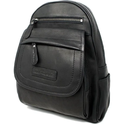 Afbeelding van Hillburry tas Leren rugzak / rugtas 100% leer Zwart