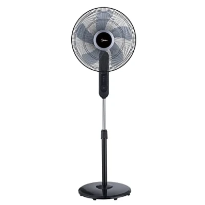 Afbeelding van Midea FS40 15FR Staande ventilator, stil met afstandsbediening, 3 snelheden, led display, 7,5 uur timer, in hoogte verstelbaar, 80 graden oscillatiefunctie, 55 W krachtig, luchtcirculatie