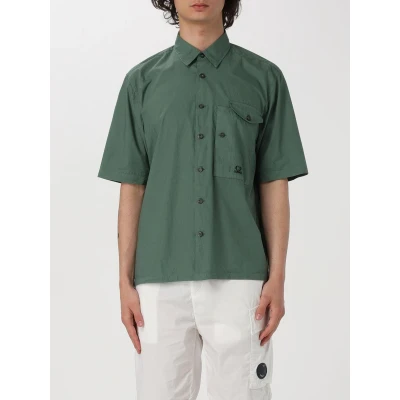 Afbeelding van Short Sleeve Shirt with Chest Pockets and Button Closure Green