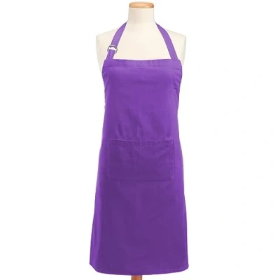 Afbeelding van DII 100% katoen, kleurrijk unisex slabbetje, keukenschort, verstelbare nek en taillebanden, voorzak, duurzaam, comfortabel, perfect voor koken, bakken, BBQ neon paars
