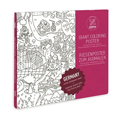 Afbeelding van OMY Kleur poster Duitsland Giant coloring Germany voor jong en oud 100 x 70 cm