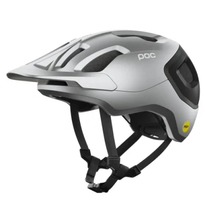 Afbeelding van POC Axion Race Mips Fietshelm Fijn afgestemde trailbescherming met gepatenteerde technologie, Integra en volledige verstelbaarheid, uranium zwart/Argentite Silver Matt, S (51 54cm)