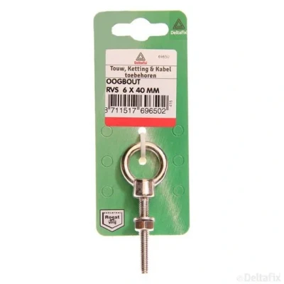 Afbeelding van Deltafix ringschroef draad lang r.v.s. A 4. 100mm. lang. x 10 mm. dik. 1 stuks