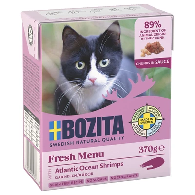 Afbeelding van 24x370g stukjes in Saus met Garnalen Bozita Kattenvoer