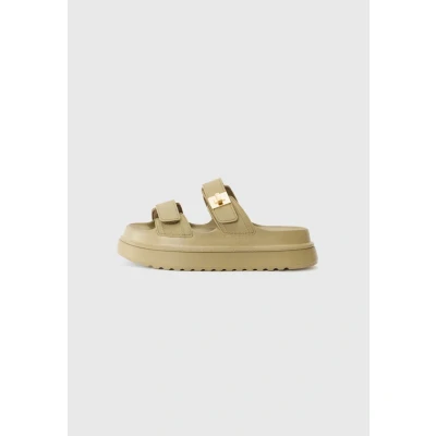 Afbeelding van Steve Madden Bigschmona Muiltjes, Dames, Maat: 39, Olive Kunststof