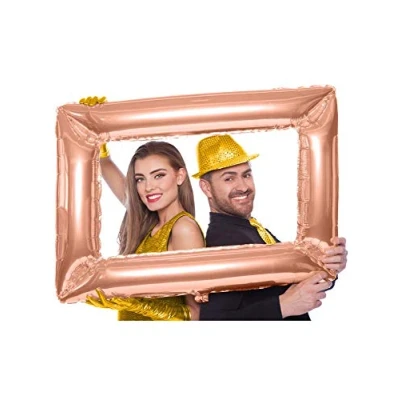Afbeelding van Folat Foto Frame rechthoek rose goud 85 x 60 cm opblaasbaar/folie ballon photo prop Ballonnen