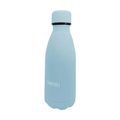 Afbeelding van Nerthus FIH 712 Dubbelwandige thermosfles, koud en warm, pastelblauw, 18/8 roestvrij staal, BPA vrij, 350 ml