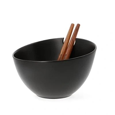 Afbeelding van Homla MOOKA Slakom met lepels zwart 24 cm