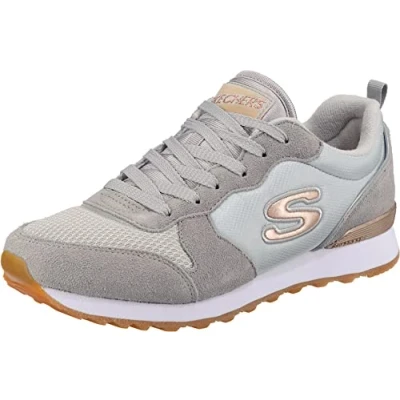 Afbeelding van Skechers g 85 gold&#039;n gurl Sneaker dames, Light Gray Suede/ Nylon/ Mesh/ Rose Gold Trim, 38.5 EU