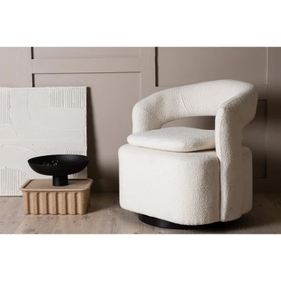 Afbeelding van Svea Teno draaibare fauteuil Boucle wit