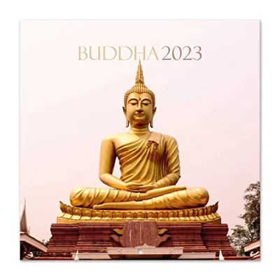 Afbeelding van Grupo Erik CP23050 Kalender 2023 The Buddha wandkalender 12 Maanden Broschürenkalender 30x30 cm Fsc gecertificeerde +Bonus 4 maanden, Zwart