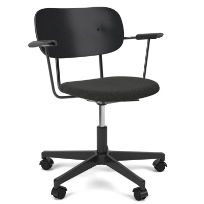 Afbeelding van Audo Copenhagen Co Task Bureaustoel Zitting Re wool 0198 Zwart Eiken/zwart