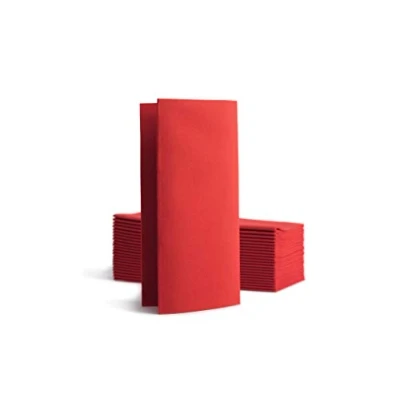 Afbeelding van Alvotex CHIC Airlaid 50 servetten, 1/8 vouwen op stof, hoogwaardige wegwerpservetten, 39x40cm, rood