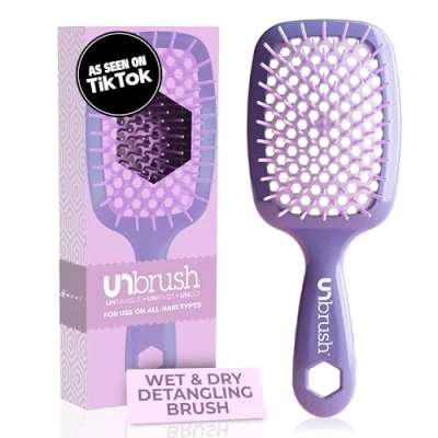 Afbeelding van FHI HEAT Unbrush Wet &amp; Dry Geventileerde Ontwarrende Haarborstel, Lavendel Donkerpaars