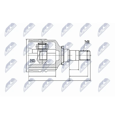 Afbeelding van Homokineet reparatie set, aandrijfas NTY NPW TY 059