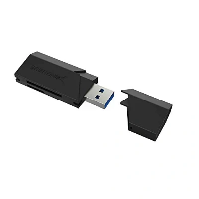 Afbeelding van Sabrent SuperSpeed 2 Slot USB 3.0 Flash Geheugenkaartlezer voor Windows, Mac, Linux en Bepaalde Android Systemen Ondersteunt SD, SDHC, SDXC, MMC/MicroSD, T [Zwart] (CR UMSS)