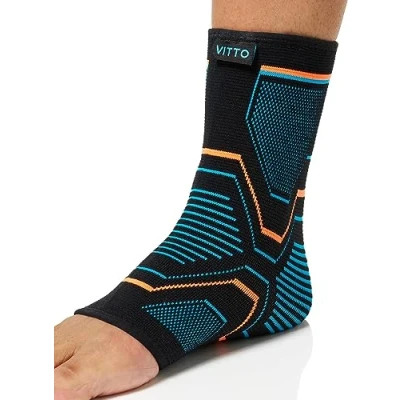 Afbeelding van VITTO enkelbandage, voetbandage bij bandschade, zwakke gewrichten, verstuikte gewrichten en artritis (verpakking van 2, XL)