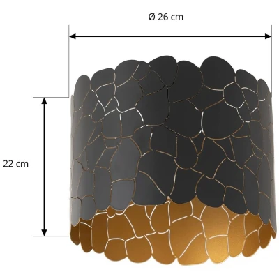 Afbeelding van Lindby plafondlamp 1licht Metaal H: 22 cm E27 zwart, goud