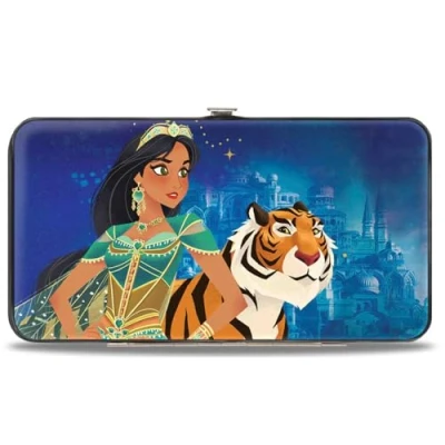 Afbeelding van Buckle down Dames Scharnier Portemonnee Aladdin Jasmine, 7 &quot;x 4&quot;, Jasmijn, 7&quot; x Jasmine