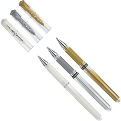 Afbeelding van Gel Roller Uni Ball ® Signo Um 153, Kleur Wit, [Weiß] + [Goud] [Zilver], 1