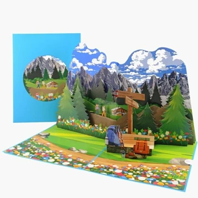 Afbeelding van Favour Pop Up® Een indrukwekkende 3D kaart voor bergwandelaars, bergbeklimmers, liefhebbers van de bergen, ook geldgeschenk of tegoedbon. XP839