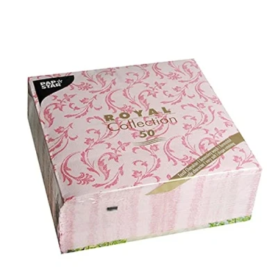 Afbeelding van Papstar, 50 servetten &quot;Royal Collection&quot; 1/4 vouw 40 cm x fuchsia &quot;Damascato&quot;, 85002