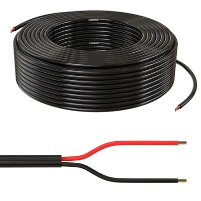Afbeelding van Lumonic 2x 0,34mm² LED bedieningskabel zwart 5m I flexibele 2 aderige kabel afgeschermde bedieningskabel, LiYY verlenging, voedingskabel