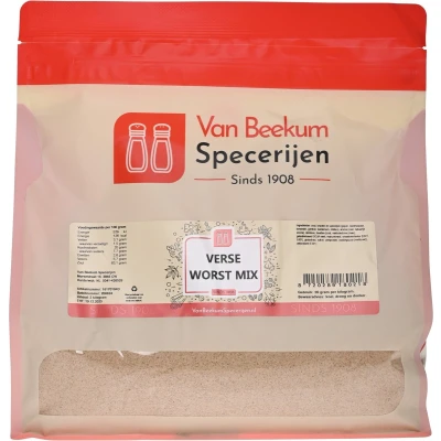 Afbeelding van Van Beekum Specerijen Verse Worst Mix 2 kilo (hersluitbare stazak)