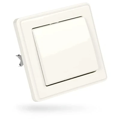 Afbeelding van greate Kruisschakelaar, inbouw, wit, inbouwschakelaar, 250 V AC, 10 A, IP20, incl. frame, inbouwgebruik en afdekking, lichtschakelaar, afdekking inbouwschakelaar