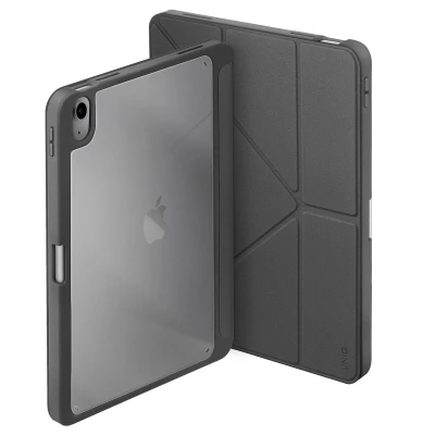 Afbeelding van Apple iPad 10.9 (2022) Hoes: Uniq Moven Case Flipcase Charcoal TPU Tablet Hoezen