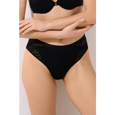 Afbeelding van Zwarte Brasilian slip van Lisca Opal Zwart Maat 36