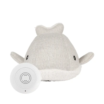 Afbeelding van Flow Amsterdam Oplaadbare Hartslag knuffel Moby Grey White noise Ademgeluid