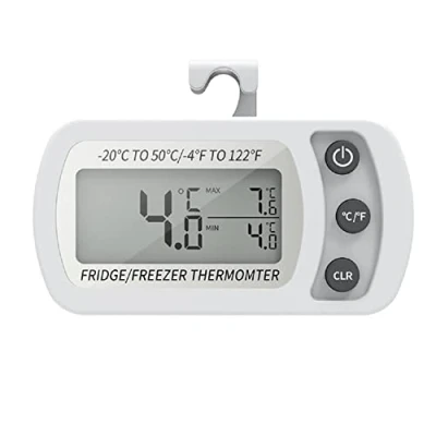 Afbeelding van Koelkastthermometer, digitale waterdichte thermometer met goed leesbaar lcd display, perfect voor buiten, thuis, restaurants, bars, cafés