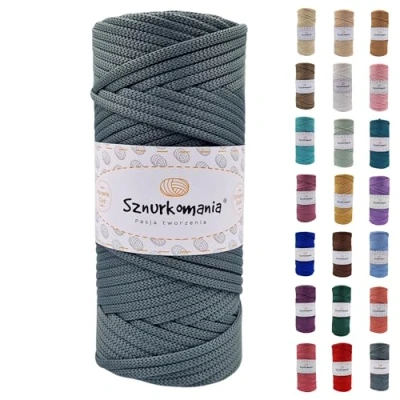 Afbeelding van Sznurkomania Netuno Polyester garen, 5 mm, 100 m, plat, haken, macramé glanzend, verschillende kleuren (salie)