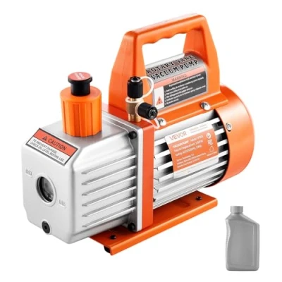 Afbeelding van VEVOR vacuümpomp 99 l/min HVAC enkeltraps roterende schoepen oliefles