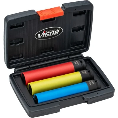 Afbeelding van Vigor V5933/3 Dop (zeskant) Dopsleutelinzetset 17 mm, 19 21 mm 3 delig 1/2 (12.5 mm)