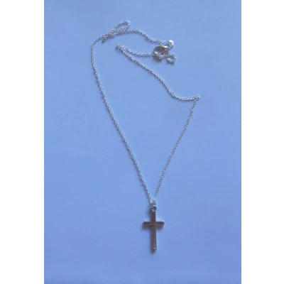 Afbeelding van Ketting met Gods kruisje zilverkleur