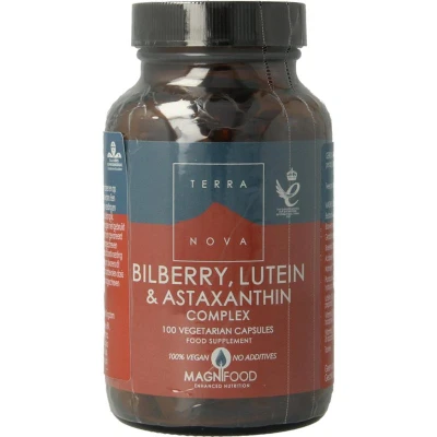 Afbeelding van Terranova Bilberry lutein &amp; astaxanthin complex 100 capsules