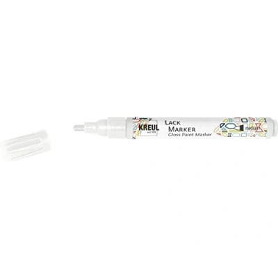 Afbeelding van KREUL 47010 Medium wit lakkrijt met ronde punt, lijndikte 2 4 mm voor het ontwerpen, labelen en decoreren van kleine, originele geschenken, kaarten, enz.