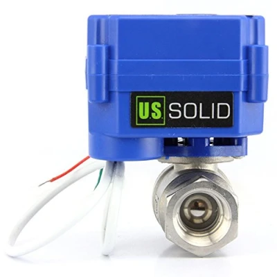 Afbeelding van U.S. Solid 1/2 inch / 1,3 cm ventiel gemotoriseerd roestvrij staal Sphere 2 weg DN15, 9 24 V AC/DC, draden, automatische terugstelling NC