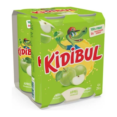 Afbeelding van Kidibul Appel Blik 25cl 4 pack (6 Stuks)