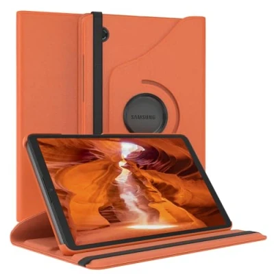 Afbeelding van EAZY case Tablethoes voor Samsung Galaxy Tab A9 Beschermhoes 8,7 inch Smart Cover Roteerbare hoes Tri fold Flip 360 draaibaar met standaardfunctie Hoesje Kunstleer Oranje