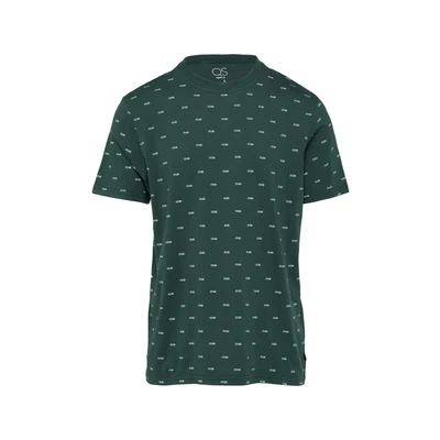 Afbeelding van Q/S by s.Oliver T shirt met all over print groen