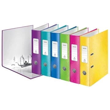 Afbeelding van Leitz WOW ordner, geassorteerde kleuren, rug van 8,0 cm ordner